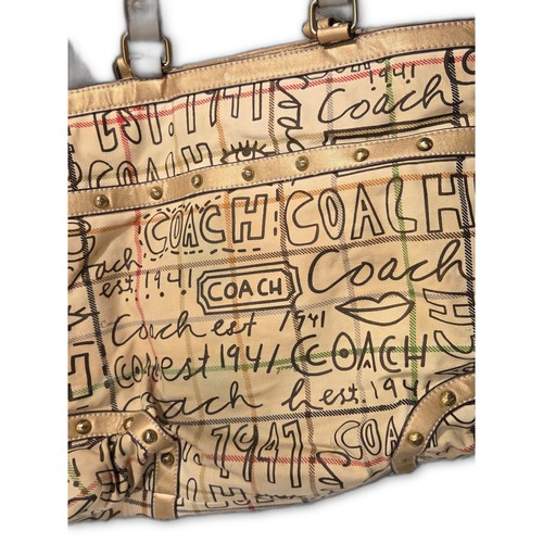 Coach poppy tartan plaid tote - coach,
