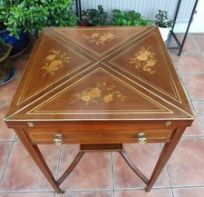 MAPLE AND CO  GAMES TABLE  MAHOGANY INLAID FREE SHIPPING MAINLAND ENGLAND