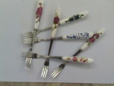 CAKE FORKS X 6 CERAMIC HANDLES