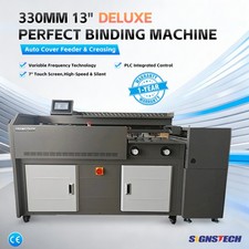 13” Deluxe Perfect Binding Machine Book Binder+Auto Cover Feeding & Creasing