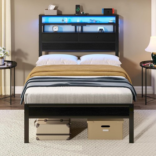 Bed frame with - with, led