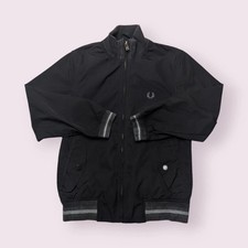 Fred Perry Boys Kids Harrington Jacket Rare Black Small