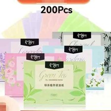 200pcs Oil Absorbing Blotting Papers-Portable,All Skin Types,Facial Oil Control