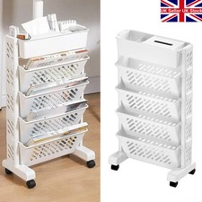 5 Tier Movable Bookshelf Cart