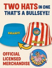 Bullseye TV Darts Show Reversible Bucket Hat – Two-in-One Retro TV Headwear