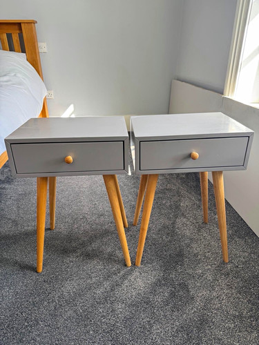Pair grey bedside - pair,