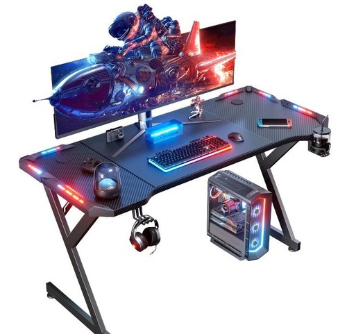 Rgb gaming desk carbon fibre - rgb,