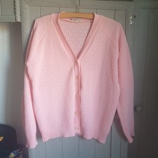 Vtg 60s Baby Pink Cardigan Sz