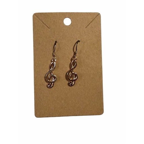 Gold treble clef dangle - clef,