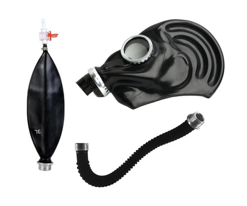 Black rubber gas mask - mask, full