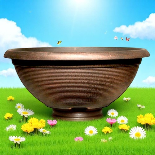 Helix outdoor planter bowl - 17",