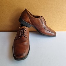 Mens Dark Tan Clarks Leather Lace Up Shoes 8 H Fitting Tilden Walk Dark Brown 
