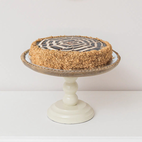 Round beige mango wood - beige, &