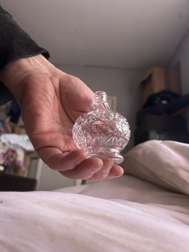 Glass scent bottle - bottle, puffer