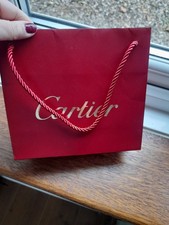 Cartier Carrier Paper Bag - 7x8 inches Red & Gold Designer Christmas Gift 