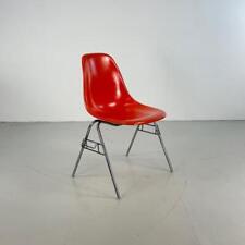 ORIGINAL EAMES DSS SIDE CHAIR HERMAN MILLER STACKING BASE MIDCENTURY ORANGE#4292