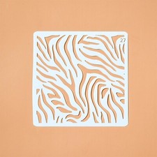 Zebra Print Stencil Crafting Painting Card Making 5" x 5" Layering Template