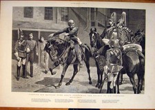 Original old antique print - old,
