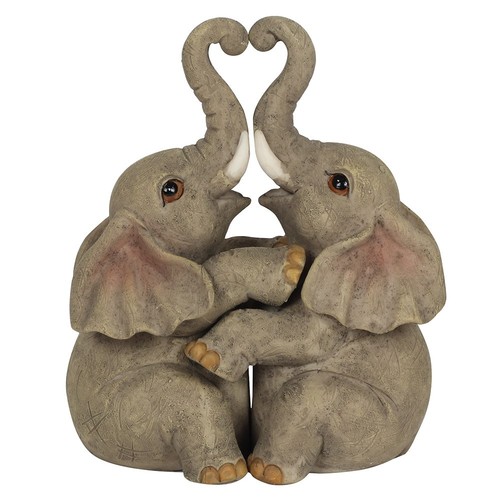 Elephant couple ornament - ornament, resin