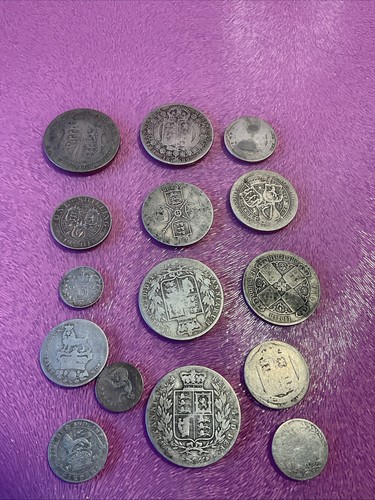 Victorian silver coins - silver,
