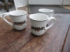 Lot of 3 Johnson Brothers VICTORIAN CHRISTMAS Coffee Mugs Vintage Used
