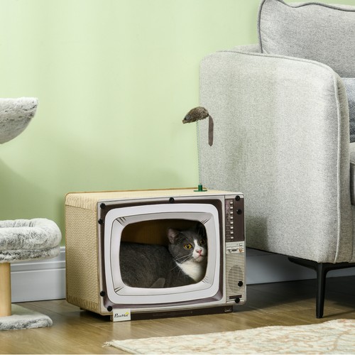 Cat house scratcher cardboard - house,