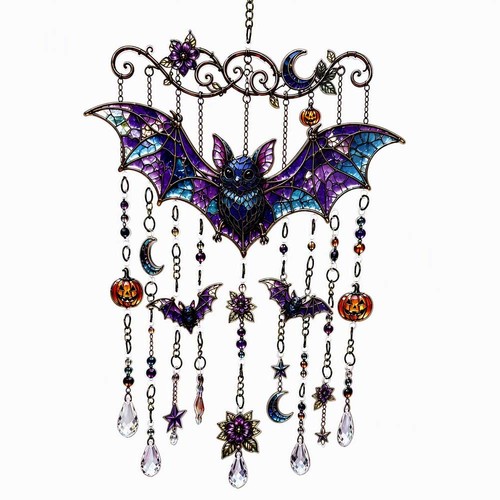 Halloween crystal wind chime - halloween,