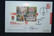 GB first day cover 2003 England Rugby signed by voice of Rugby John Taylor