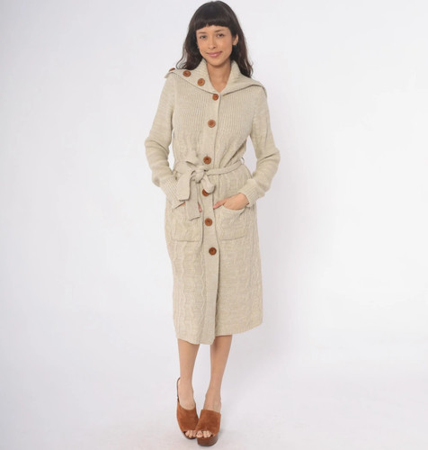 70s cable knit - cable, dress