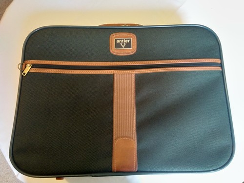 Vintage antler green suitcase - antler,