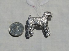 Brooch Wheaten Terrier Vintage Silver Plated  (J3FV)