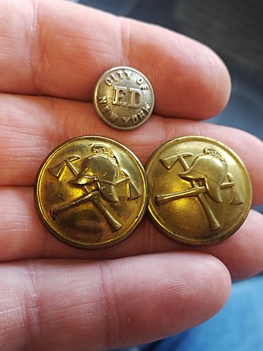 Vintage fire brigade buttons - brigade,