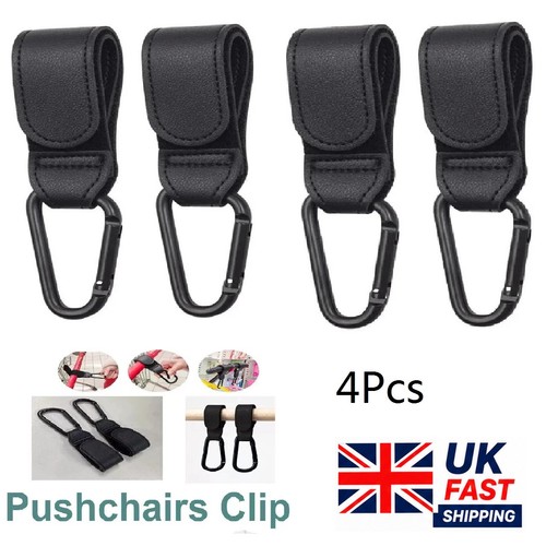 Leather buggy clips pram - 4x,