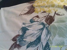 Janet Reger 100% cotton single duvet cover set 1 pillowcase White/yellow/brown