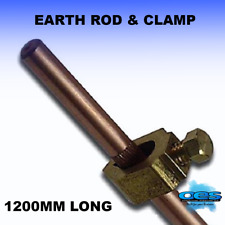 3/8" EARTH ROD AND CLAMP 4 FOOT LONG 48" 1200MM COPPER-BRASS-MACHINE-CLAMP