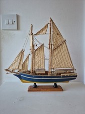 Vintage Wooden Model Sailing Ship 30 X 30cm