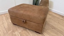 Sofology Downtown Leather Storage Footstool in Relaxed Natural Grain Tan
