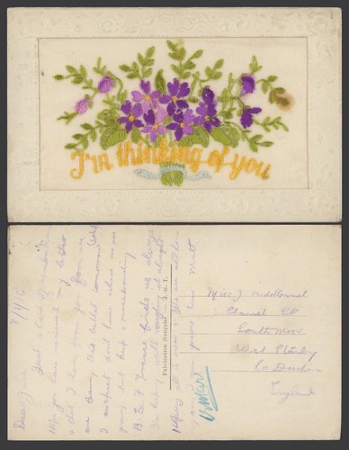 Ww1 silk embroidered french - ww1,