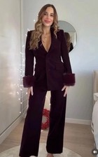 ZARA VELVET BLAZER WITH FAUX