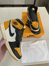 Nike Jordan 1 Retro High OG Taxi & Black Sail (Black And Yellow), Size 6 UK