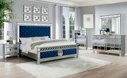 New modern 5pc blue - blue, velvet