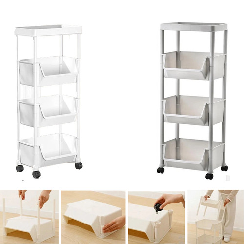 Tier storage trolley cart - storage, on