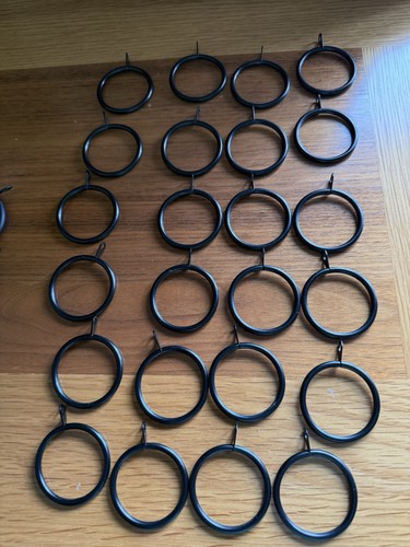 Black metal curtain hooks - 24,