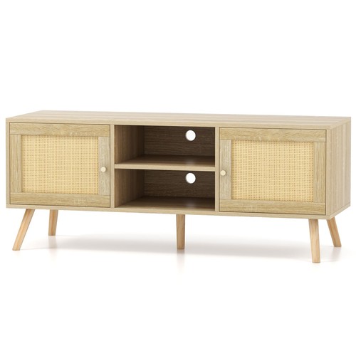 Rattan media console table - media,