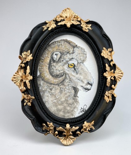 Original ram watercolor - ram, mini