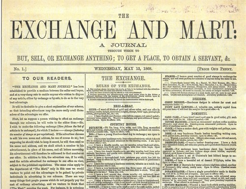 Newspaper exchange mart 1st - newspaper,