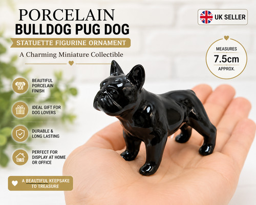 Porcelain bulldog pug dog - pug,