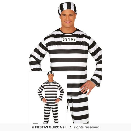 Black white striped convict - &,