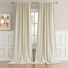 Extra Long Beige Faux Silk