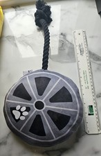 Soft  Plush Squeaky Car Wheel with Rope Dog Toy, Toy For Medium Dogs, BN